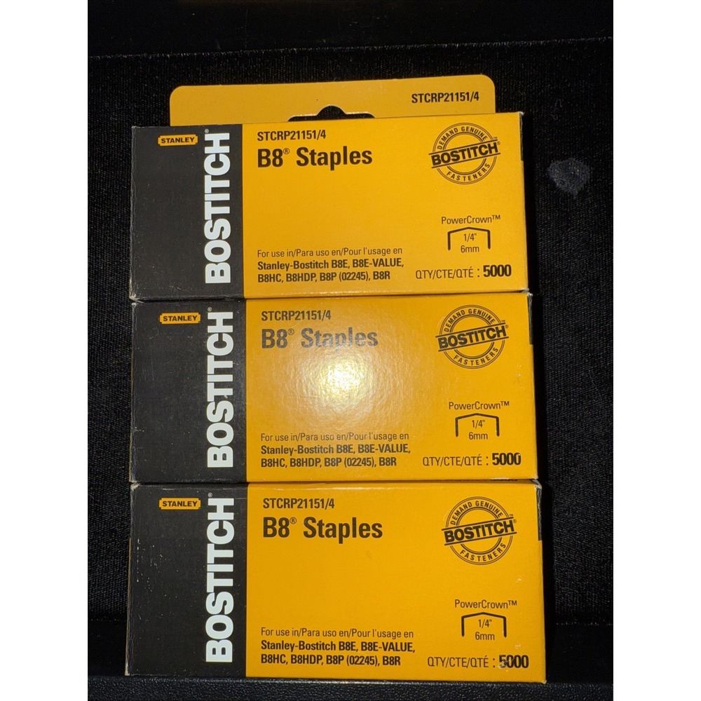 Stanley Bostitch B8 Staples 5000 in box STCRP21151/4 All 3. (4948)‎